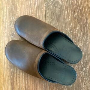 Dansko Sonja clogs, antique brown oiled leather, 38